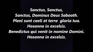 SANCTUS LATIN GREGORIAN CHANT MASS Ordinary Lyrics Words text Sing along song hymn [upl. by Crystal873]