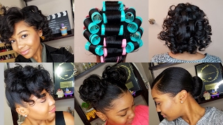 HOW TO ROLLER SET HAIR  Roller Setting Tutorial 2017  RELAXED HAIR [upl. by Glyn144]