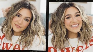 BEACH WAVES ON MID LENGTH HAIR TUTORIAL  2021 [upl. by Ruhtracm]