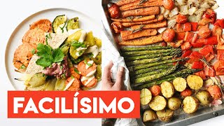 Verduras Asadas al Horno Listas en 20 minutos  3 Recetas Fáciles y Rápidas [upl. by Jarrod]