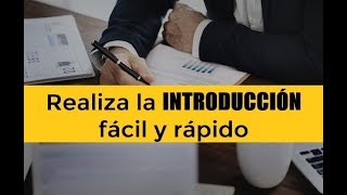 CÓMO HACER LA INTRODUCCIÓN DE UN TRABAJO DE INVESTIGACIÓN [upl. by Htaek]