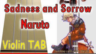 Sadness and Sorrow  Naruto OST  Violin  Play Along Tab Tutorial [upl. by Caughey974]