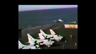 USS Kitty Hawk CV63 Flight Ops Mid 1980s [upl. by Abbotsen]