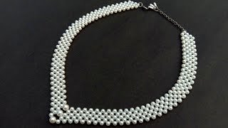 Making Of A Simple Pearl NecklaceNecklace Tutorial Useful amp Easy [upl. by Katie]