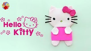 Origami Hello Kitty  How to Fold Paper Hello Kitty  Origami Arts [upl. by Ky]