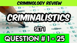 CRIMINOLOGY REVIEW  CRIMINALISTICS 1 [upl. by Fine]