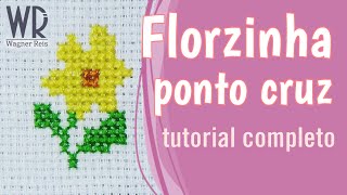 Como bordar uma florzinha em ponto cruz Com avesso perfeito [upl. by Rokach]