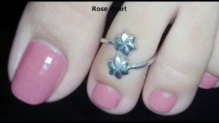 My Toe Rings Collection Silver Toe Rings for Women  Rose Pearl [upl. by Arst]