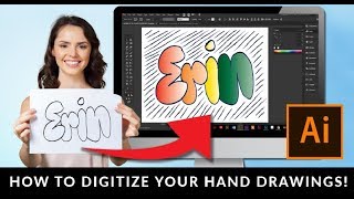 How To Vectorize A Hand Drawing in Adobe Illustrator Using Image Trace [upl. by Ardolino]