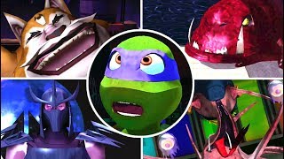 Nickelodeon Teenage Mutant Ninja Turtles All Bosses  Boss Fights X360 Wii [upl. by Aicertap]