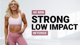 40 MIN STRONG LOW IMPACT  No Jumping  Strength  Isometric  Intense  Pilates Inspired  Slow [upl. by Hallock]