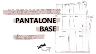 Tutorial CARTAMODELLO PANTALONE BASE SU MISURA da zero  SARA ARMELLIN [upl. by Milicent]