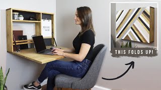 How To Build A Fold Down Wall Desk  DIY Murphy Desk [upl. by Anma]