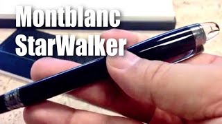 Montblanc StarWalker Resin Fineliner Midnight Black Pen Writing Instrument 105656 review [upl. by Nylauqcaj705]