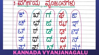 Vyanjanagalu In kannada  Kannada Vyanjanagalu  Vargeeya Avargeeya Vyanjanagalu  Kannada Alphabets [upl. by Tenney414]