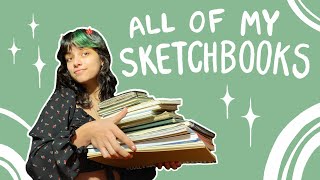 SKETCHBOOK TOUR of ALL my Sketchbooks 4th12th grade [upl. by Yorled]