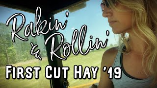 Raking and Baling First Cut Hay 2019 [upl. by Anchie]