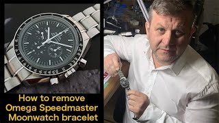 How to remove an Omega Speedmaster Moonwatch bracelet [upl. by Sethi]