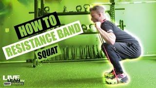 How To Resistance Band Squat [upl. by Litnahs832]