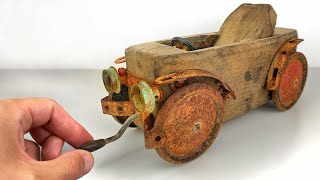 Vintage Wooden Toy Car  Restoration amp Repair [upl. by Raven946]