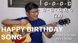 HAPPY BIRTHDAY SONG  Tagalog Guitar tutorial for Beginners [upl. by Bow418]