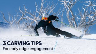 CARVING WITH EARLY EDGE ANGLES  3 skiing tips from a pro [upl. by Anima705]