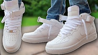 How To Lace Nike Air Force 1s  AF1 Mids 2 BEST WAYS [upl. by Mctyre]