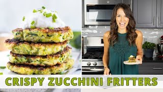 Easy Zucchini Fritters Recipe  Perfectly Crispy Every Time [upl. by Shandee]