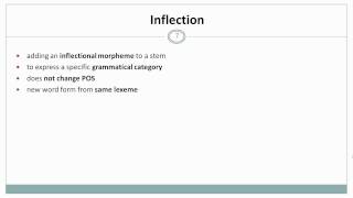 Morphology I Inflection Linguistics [upl. by Werna489]