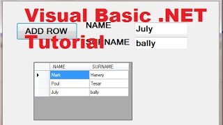 Visual Basic NET Tutorial 44  How To Use DataGridView Adding rows [upl. by Amhsirak]