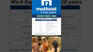 muthoot Finance hiring [upl. by Siuqcram]