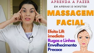 MASSAGEM FACIAL para LIFT imediato tratar Rugas Linhas e Envelhecimento Precoce [upl. by Chandler969]