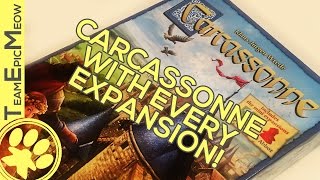 Carcassonne with Every Expansion ReviewGame play [upl. by Lyrem107]