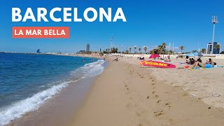 Barcelona Beach Walk 2023  La Mar Bella  SPAIN [upl. by Ariana102]