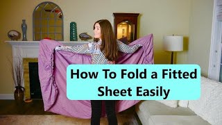 How to Fold a FITTED Sheet Easily [upl. by Canon]