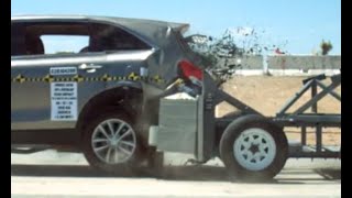 Rear Crash Tests  50 mph  Three Row SUVs [upl. by Ynalem]