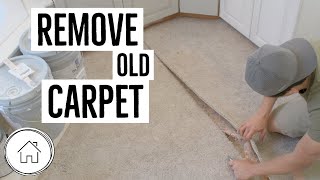 DIY How to remove carpet  the EASY WAY [upl. by Kelcy]