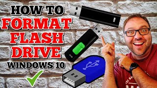 How to Format a Flash Drive Windows 10  USB Thumb Drive  FAT32 [upl. by Cronin540]