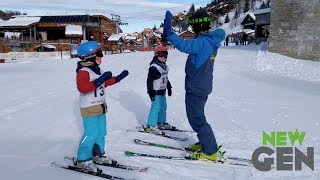 Kids Skiing  Learning How to Ski with New Generation Ski School [upl. by Garrik487]