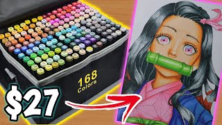 I bought the CHEAPEST 168 ALCOHOL MARKERS  UNBOXING amp DRAWING TEST [upl. by Ettigdirb705]