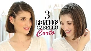 3 Peinados fáciles para cabello corto [upl. by Yrrehs]