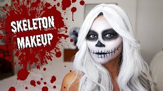 Easy Last Minute Skeleton Makeup Tutorial for Halloween [upl. by Hajidahk301]