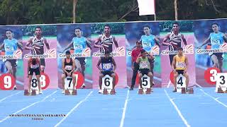 BOYS U14 100m RUN FINAL 33rd National Junior Athletics Championships 2017 [upl. by Natsuj]