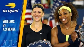 Serena Williams vs Victoria Azarenka Full Match  US Open 2012 Final [upl. by Aehtela]