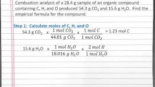 CHEMISTRY 101 Finding Empirical Formula Using Combustion Analysis for a Compound with C H O [upl. by Ylurt]