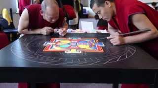 Tibetan Monks Create Sand Mandala at Clark College in Vancouver WA [upl. by Eibbob609]