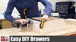 Easy DIY Drawers with Pocket Screws  How to Make [upl. by Natanoy19]