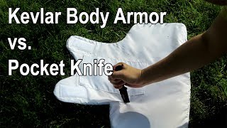 Kevlar body armor vs pocket knife [upl. by Childs]