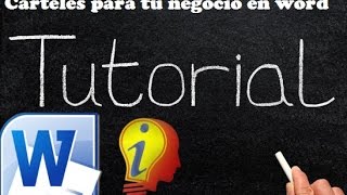 Como hacer Carteles en Word [upl. by Charla201]