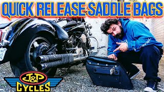 Motorcycle SaddleBag Quick Release Brackets Review [upl. by Senn]